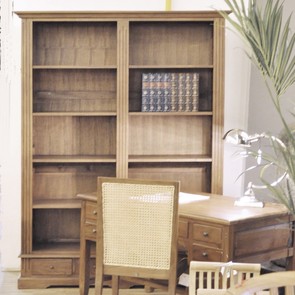 Bücherregal Classic Double aus Teak massiv