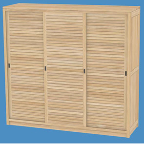 Teak massiv Kleiderschrank mit 3 Türen