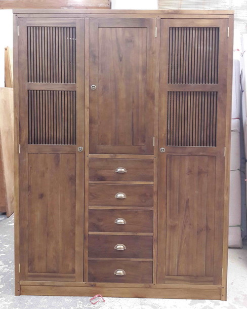 Kleiderschrank Havanna aus Teak Massivholz