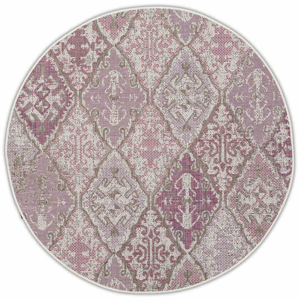 Outdoorteppich Brighton Plum rund