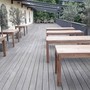 Massiver Teakholz- Gartentisch "MALLORCA" aus zertifiziertem Plantagenteakholz. DieTischoberfläche ist gelattet, das Holz glatt und unbehandelt