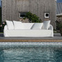 Wunderbares Outdoor Sofa Dahlia, schoenes Sofa auch am Poo geeignet, wetterfester, abziehbarer Bezug in edlem Weiss, Hussen Sofa fuer den Outdoorbereich, sehr schön auch im Innenraum, vier Sitzer Sofa, Platz fuer die Familie, MOEBEL KOLONIE Muenchen, Garten Moebel vom Einrichtungsspezialisten, Wohnen wie im Urlaub mit dem Gartensofa Dahlia